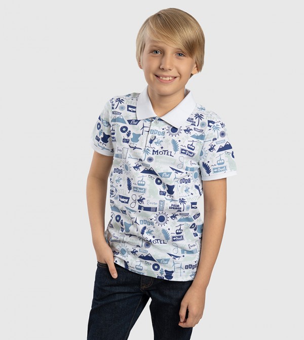 Printed Short Sleeves Polo T-Shirt