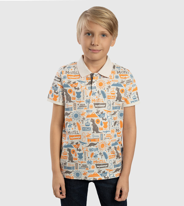 Printed Short Sleeves Polo T-Shirt