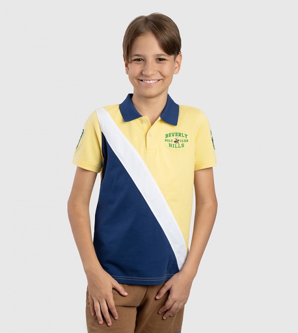 Color Block Short Sleeves Polo T-Shirt