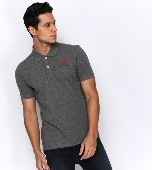 Pique Logo Embroidered Polo T-Shirt
