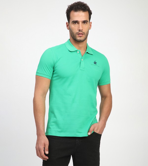 Logo Embroidered Short Sleeves Polo T-Shirt