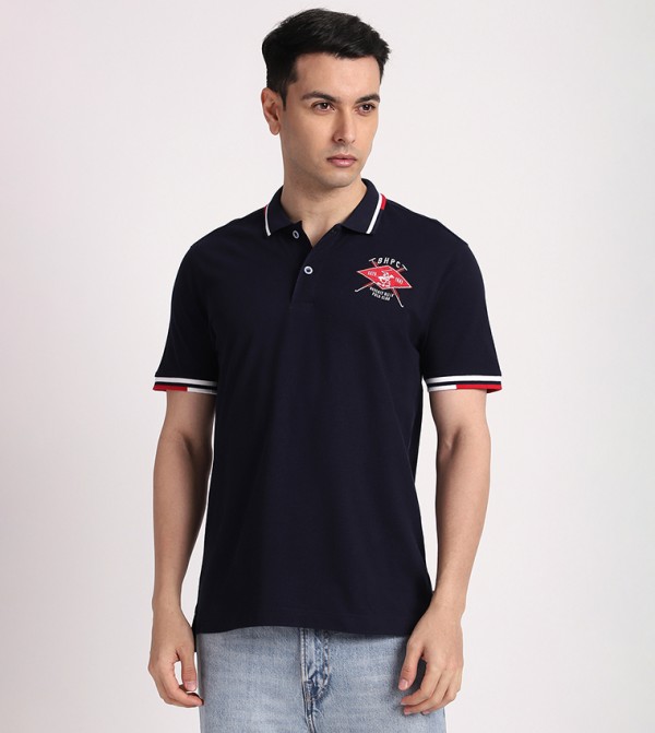 Logo Embroidered Short Sleeves Polo T-Shirt