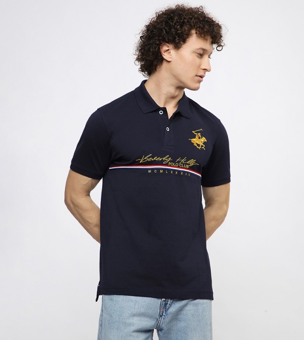 Embroidered Short Sleeves Polo T-Shirt