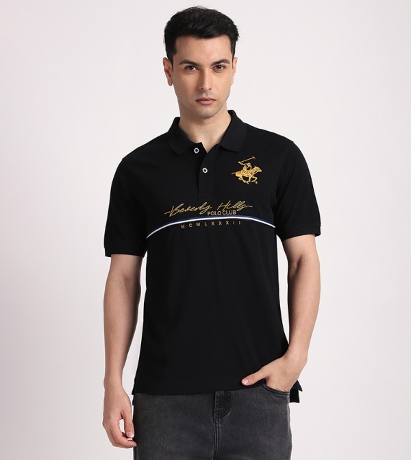 Embroidered Short Sleeves Polo T-Shirt
