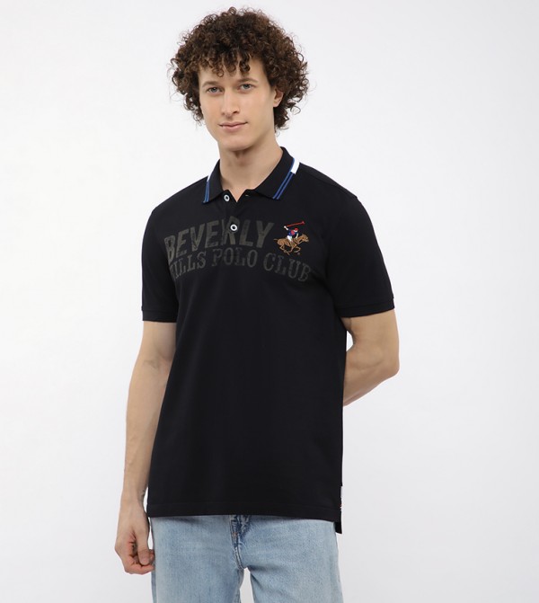Logo Printed Short Sleeves Polo T-Shirt