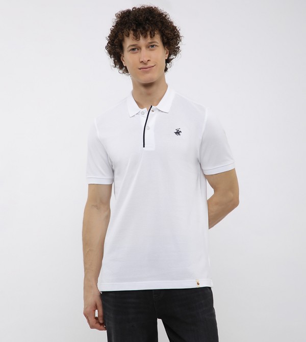 Placket Tipping Short Sleeves Polo T-Shirt