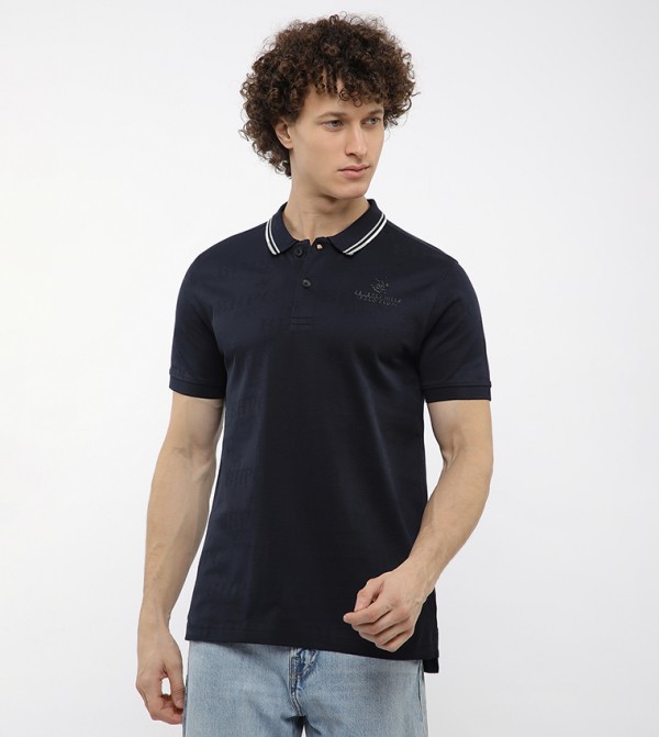 Contrast Tipping Short Sleeves Polo T-Shirt