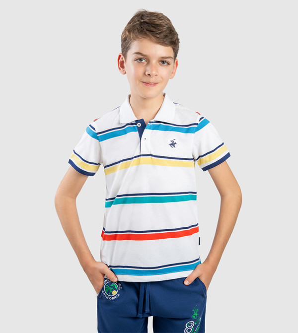 Striped Short Sleeves Polo T-Shirt