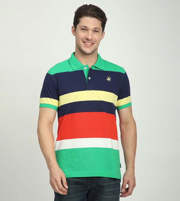 Color Block Short Sleeves Polo T-Shirt
