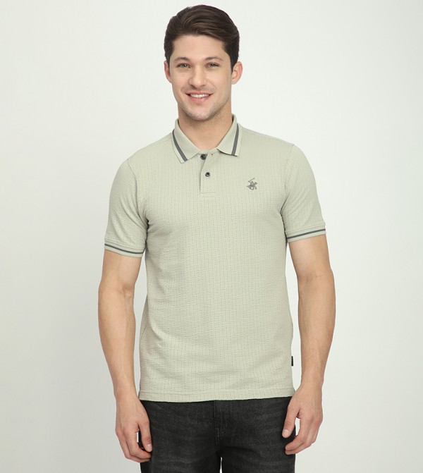 Logo Embroidered Short Sleeves Polo T-Shirt
