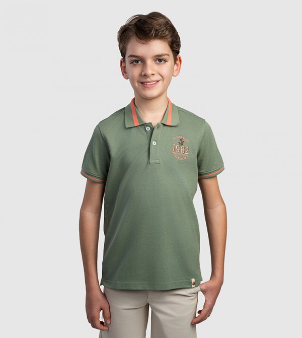 Logo Embroidered Short Sleeves Polo T-Shirt