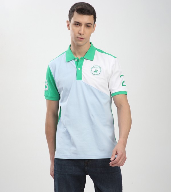 Color Block Short Sleeves Polo T-Shit