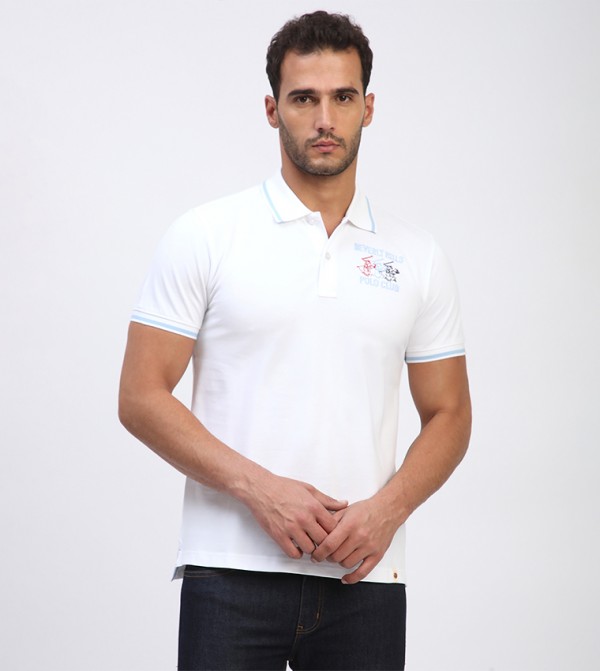 Logo Embroidered Short Sleeves Polo T-Shirt