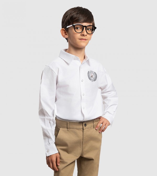 Logo Embroidered Long Sleeves Shirt