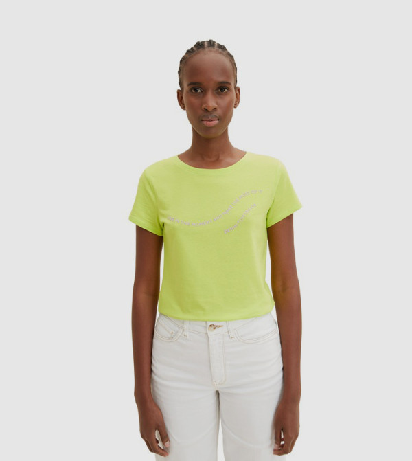 Typography Printed Crew Neck T-Shirt