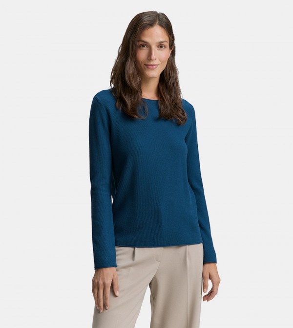 Solid Crew Neck Sweater