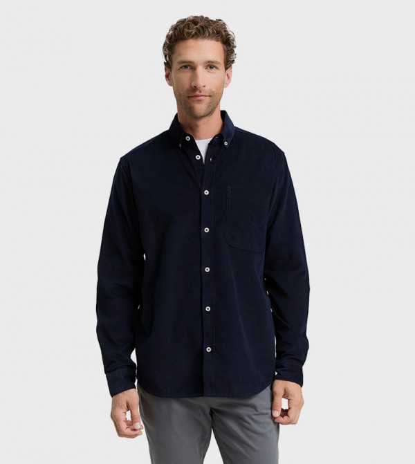 Long Sleeves Regular Fit Corduroy Shirt