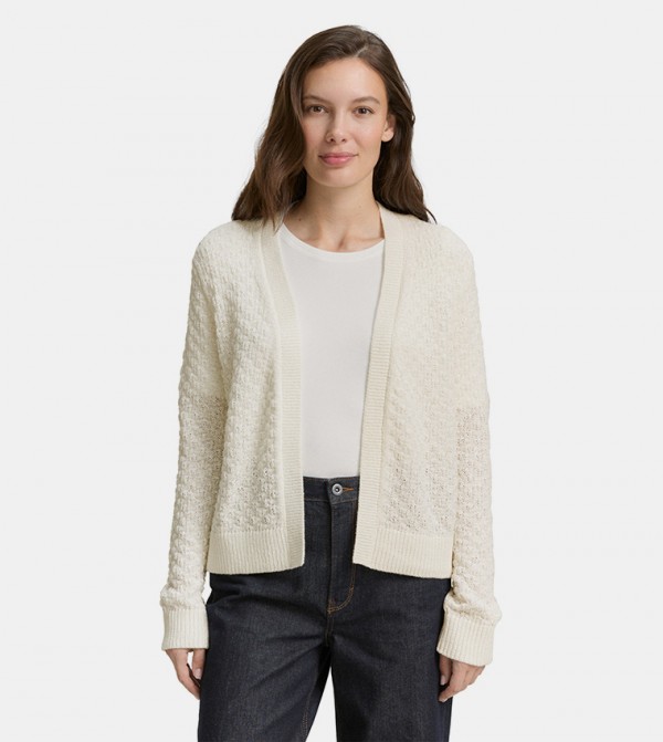 Textured Long Sleeves Cardigan