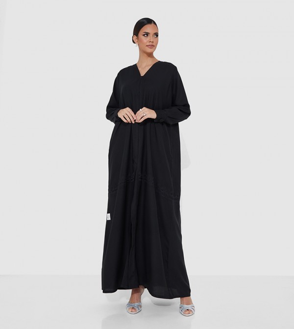 E 60 Embroidered Open Abaya
