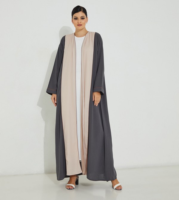 Color Block Crepe Abaya