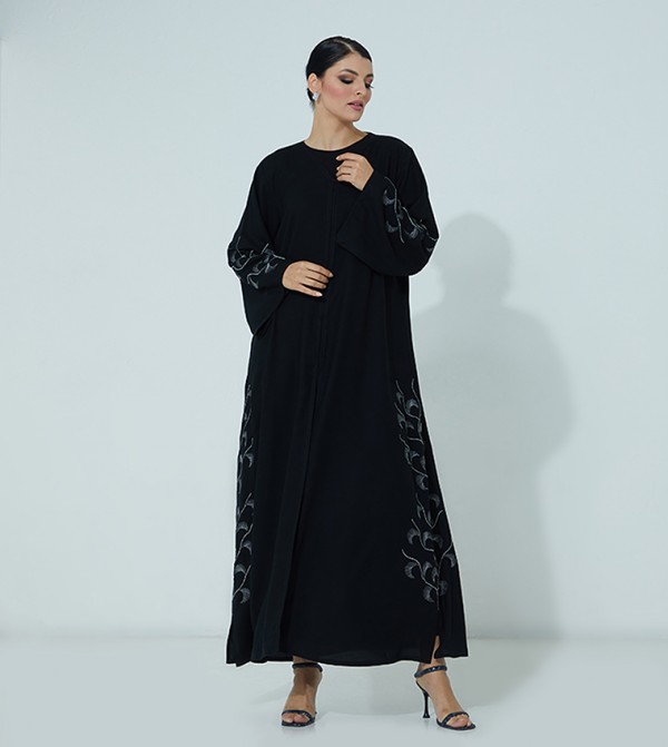 Embroidered Flared Abaya