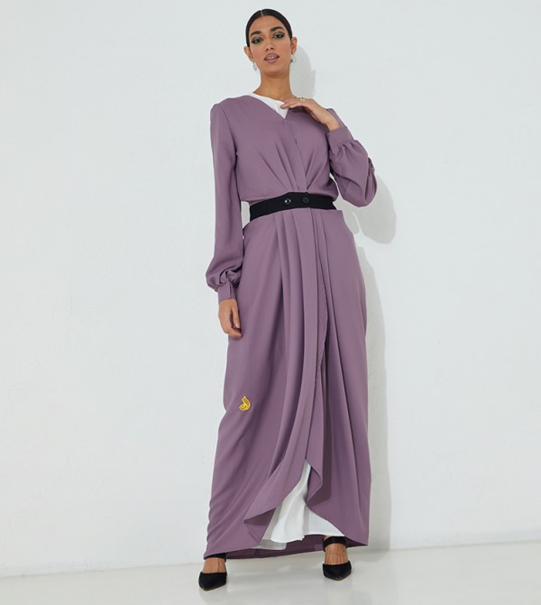 Classic Pleated Belted Abaya