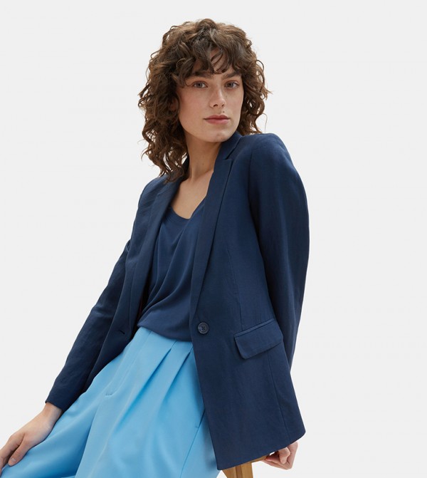Solid Single Breasted Blazer