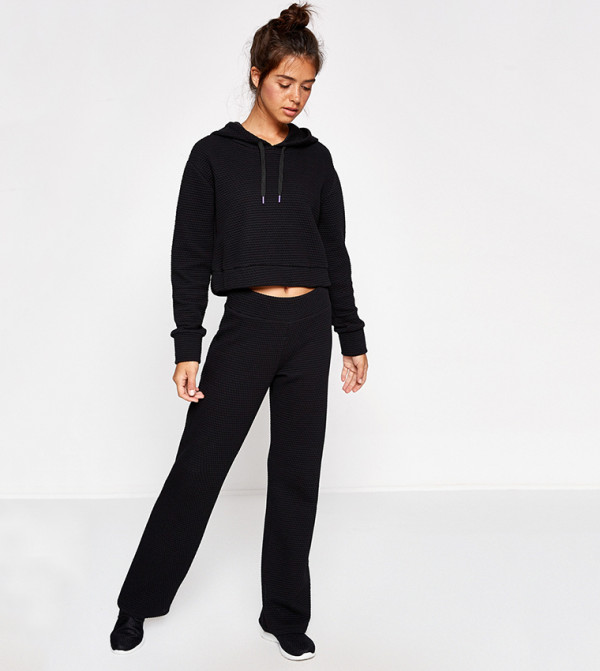 Koton Damen Sweatpants Mit Weitem Bein – Lässig-comfy In Anthracite