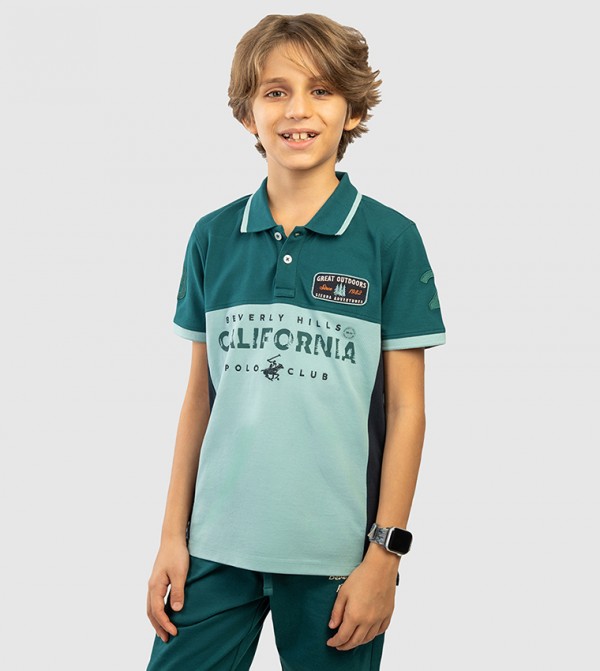Color Block Short Sleeves Polo T-Shirt