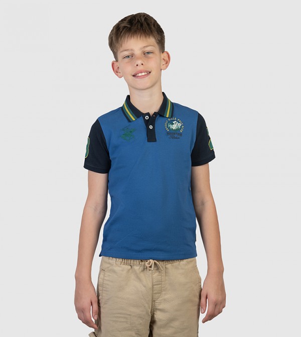 Color Block Short Sleeves Polo T-Shirt