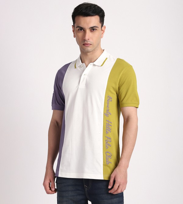 Color Block Short Sleeves Polo T-Shirt