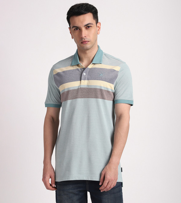 Color Block Short Sleeves Polo T-Shirt