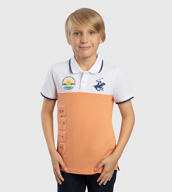 Color Block Short Sleeves Polo T-Shirt