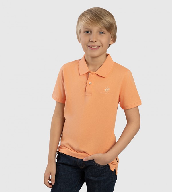 Logo Embroidered Short Sleeves Polo T-Shirt