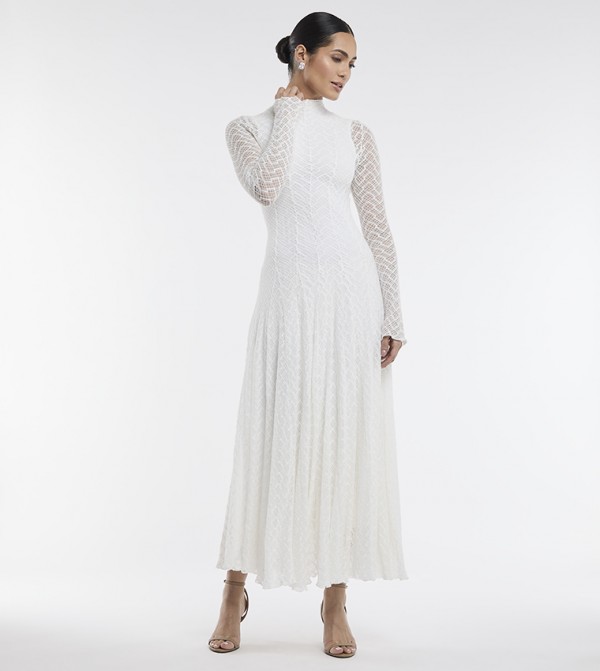 فستان ماكسي فلير بياقة وهمية 