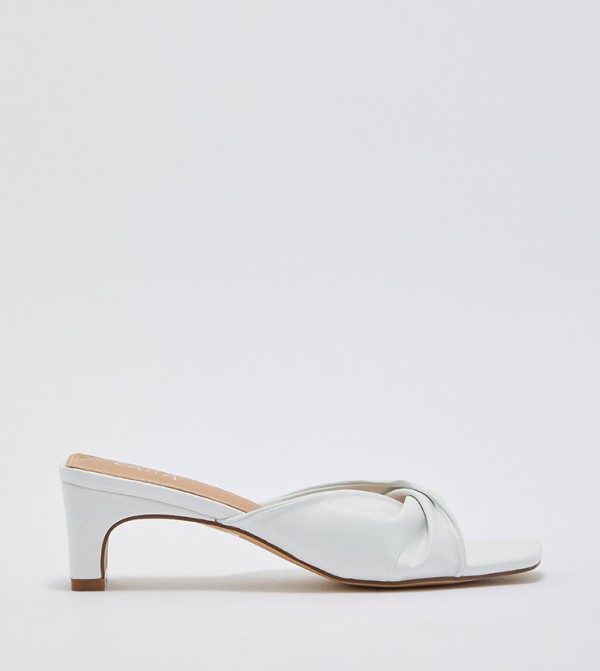 white open toe heel sandals