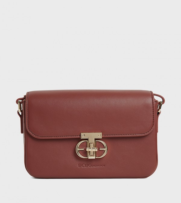 Textured Twist Lock Shoulder Bag