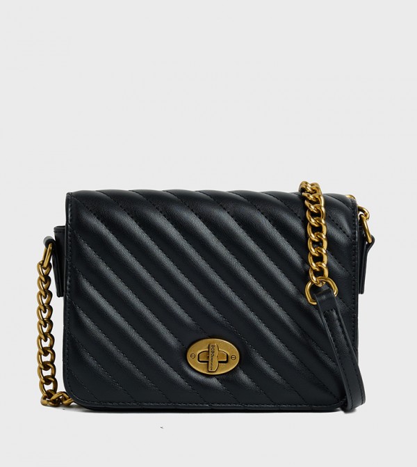 Quilted Twist Lock Shoulder Bag