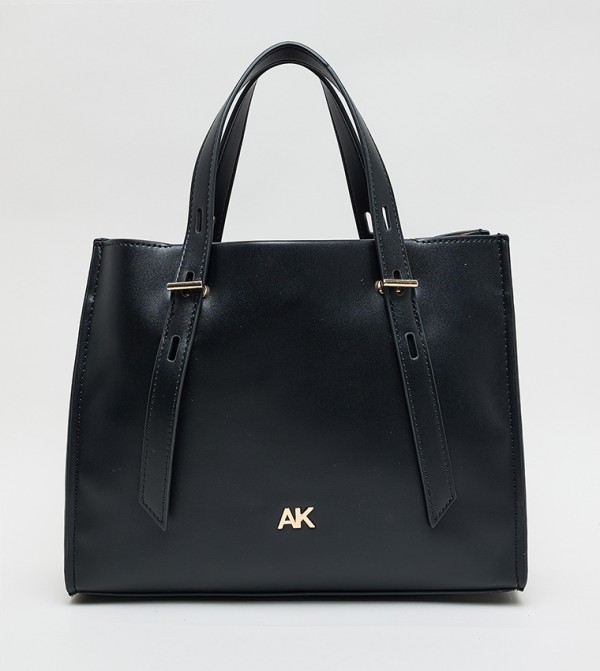 Monogram PU Zip Closure Tote Bag