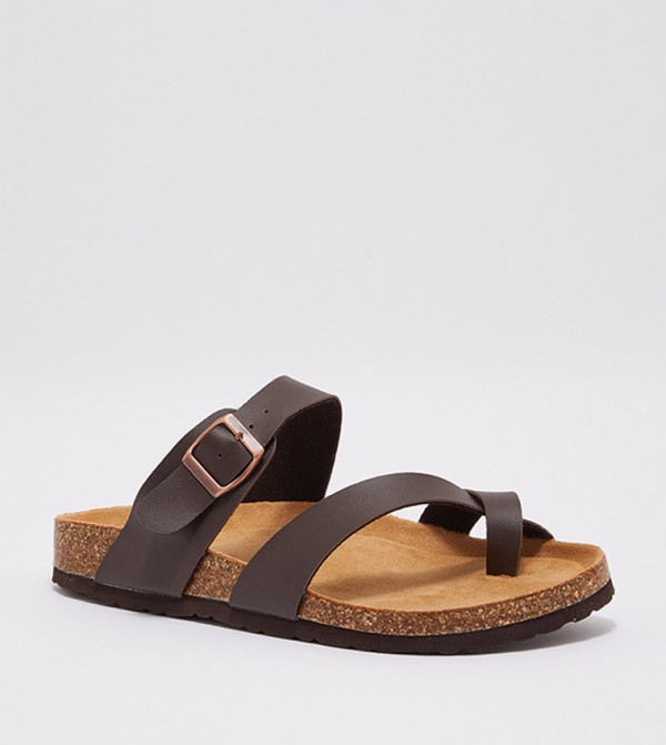 Buy Austin Reed @ CCC Round Toe Flat Heel Casual Sandals In Brown ...