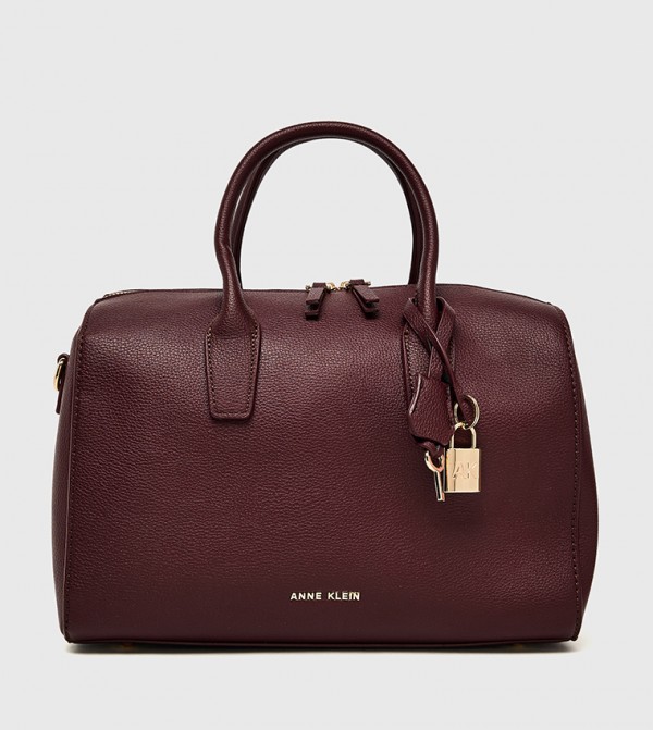 Textured Zippered Satchel Bag