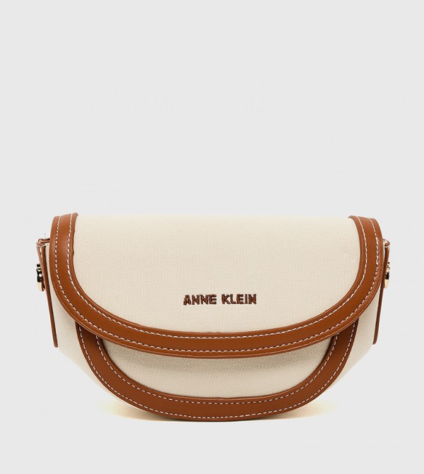 Contrast Trim Flap Crossbody Bag