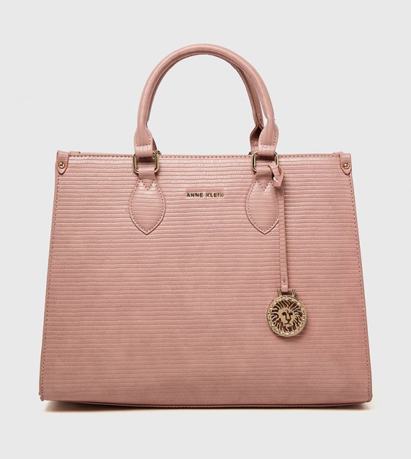 Croc Textured Zippered Satchel Bag