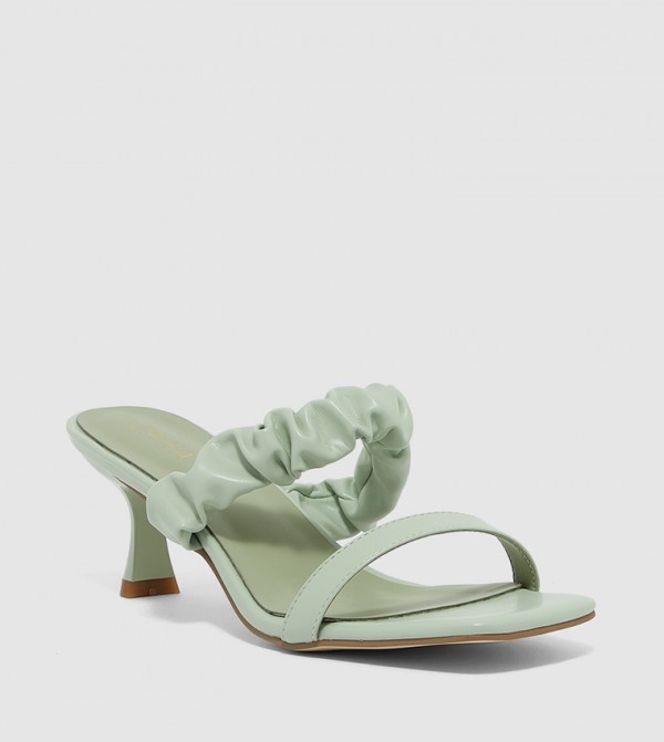 Square Toe Mid Heel Sandals