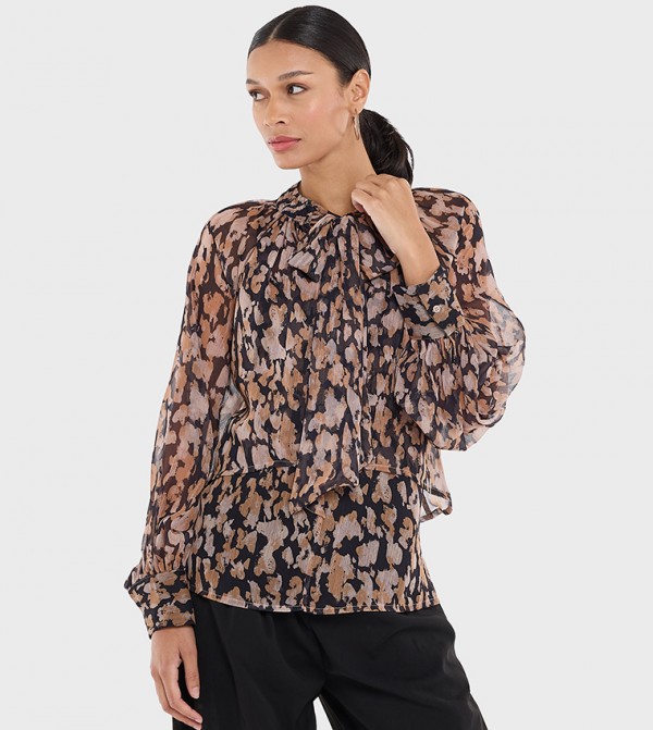 Patterned Long Sleeves Top