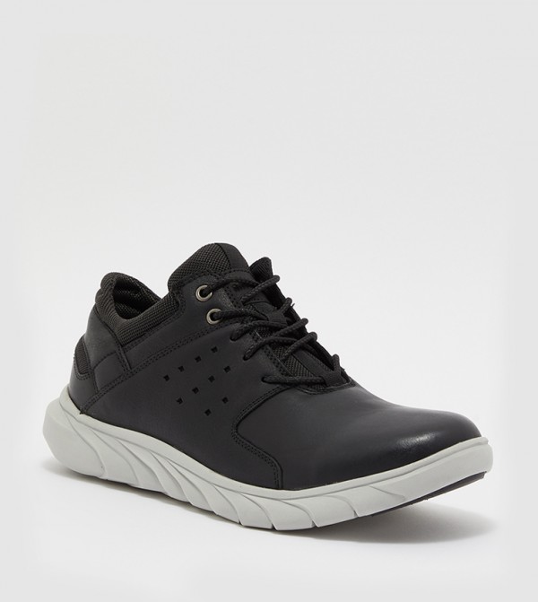 Buy Hush Puppies Leather LaceUp Sneakers In Black 6thStreet Qatar