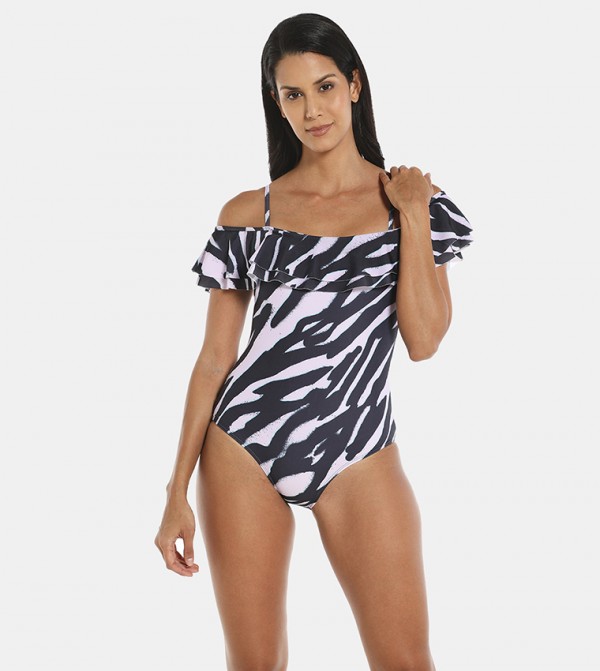 Cold shoulder swimming on sale costume