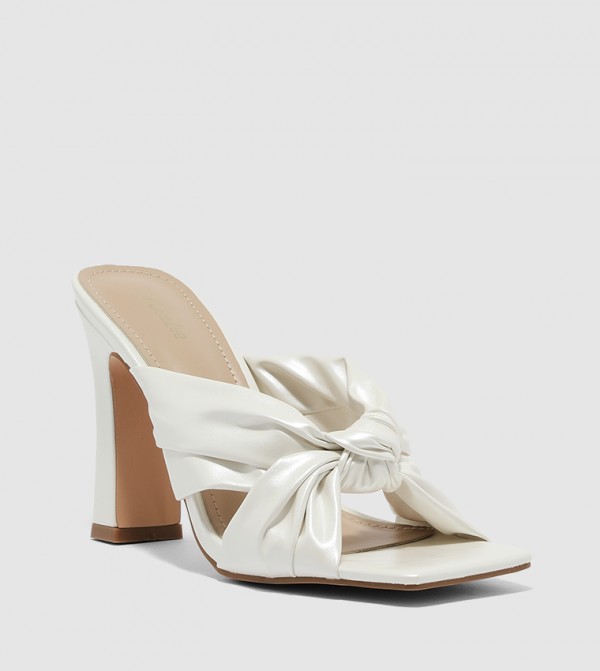 white open toe heel sandals