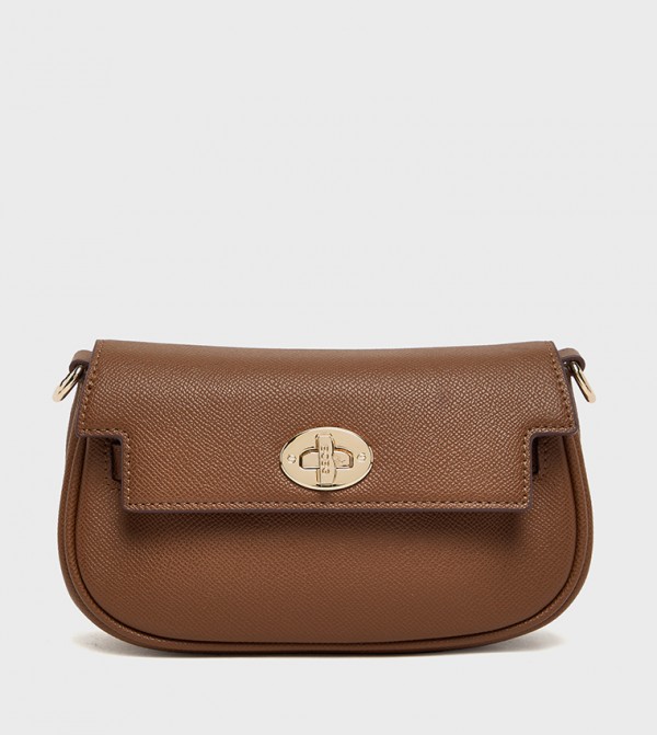 Textured Flap Crossbody Bag