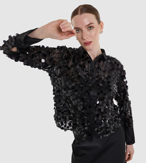 Sequined Long Sleeves Shirt
